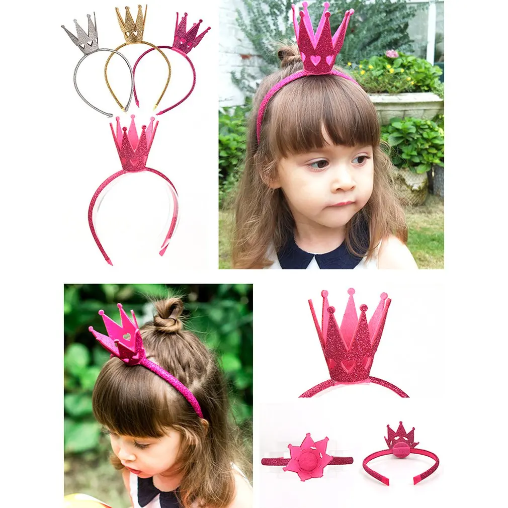 

Ragazze Shiny Crown Hairband Principessa Alice Bands Per le donne Bambino Bambini Toddler Party Compleanno Copricapo Oro Argento