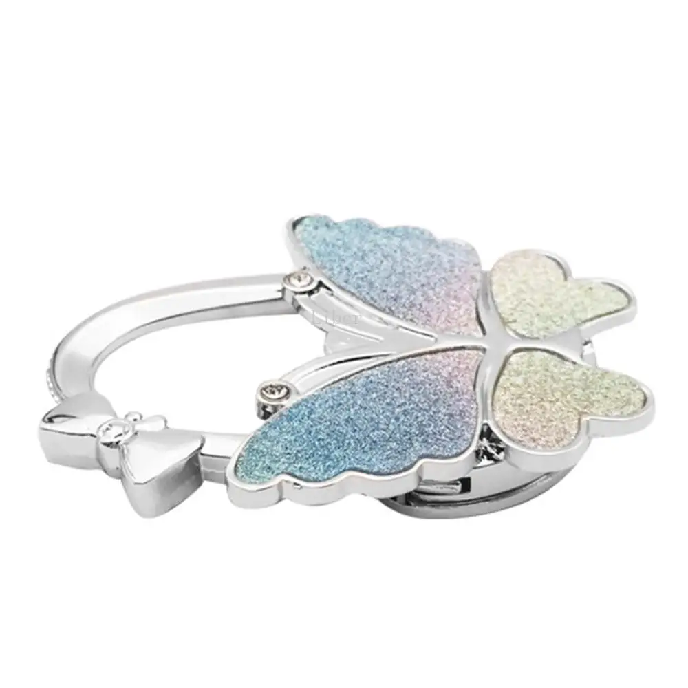 Складной держатель для сумки крючки Блестящая бабочка дизайн сумка стола