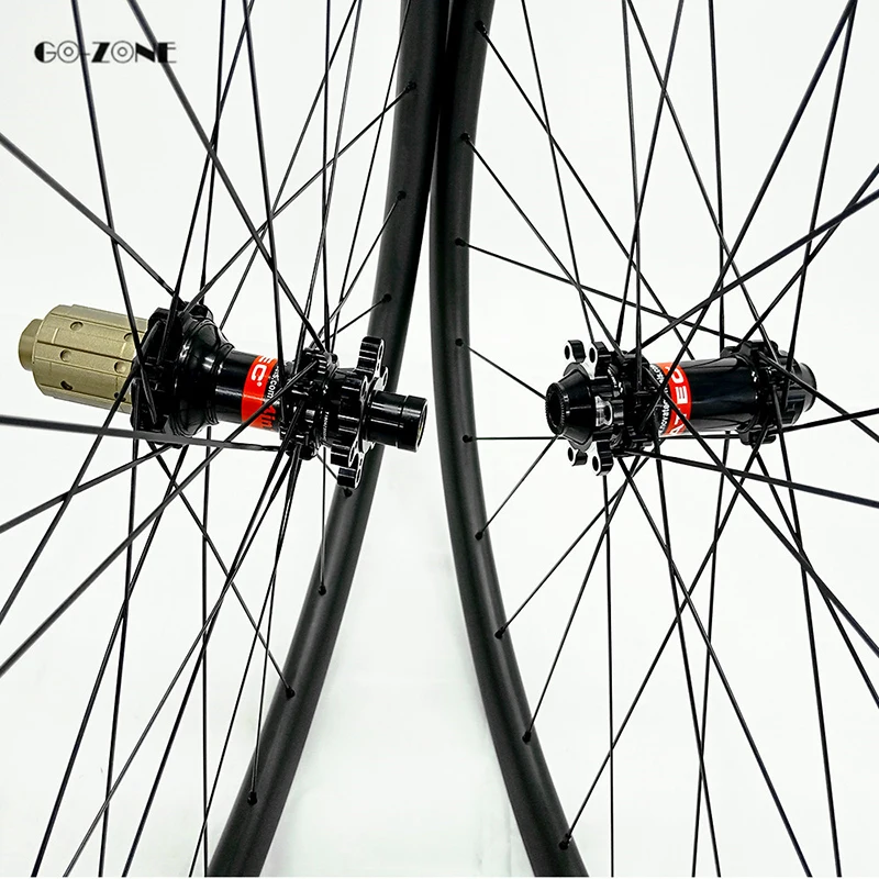 Verkaufen 29 Zoll Mountainbike Carbon Rad Asymmetrische 30x24mm Tubeless Fahrrad Räder Novatec D411SB D412SB 100 X15 142x12 Mtb Laufradsatz