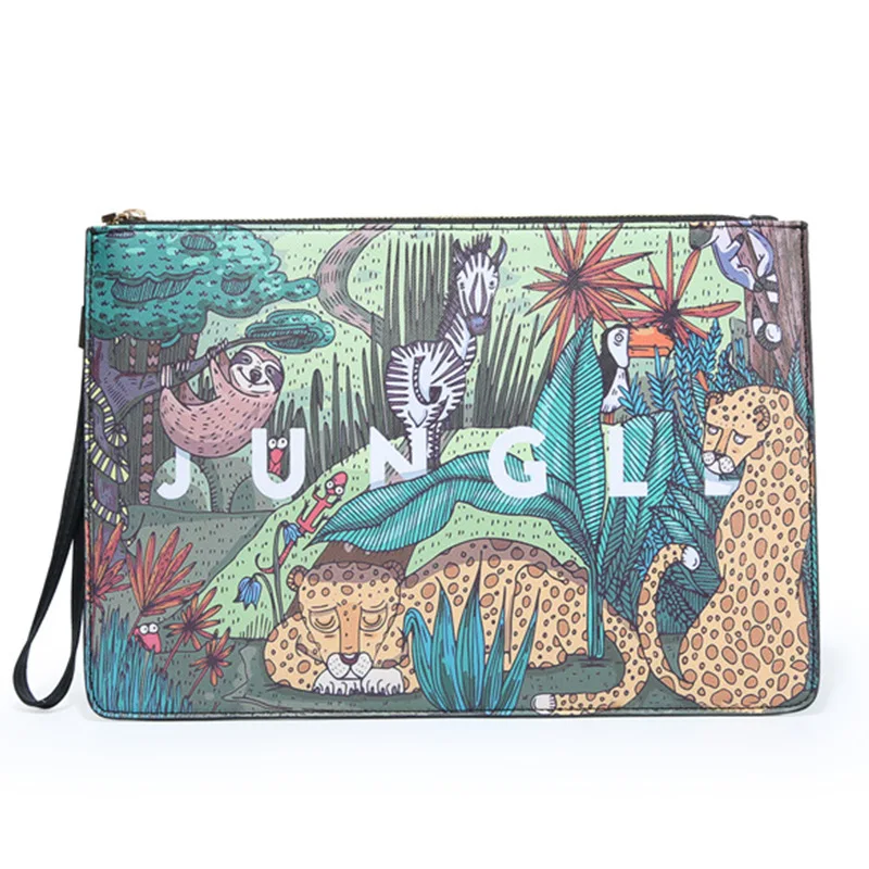 Клатчи с животным принтом мужские кожаные сумки-конверты клатч мужская сумка