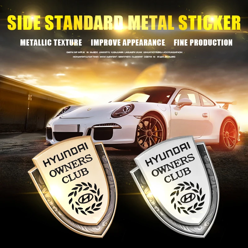 

3D Metal Car Shield Sticker Auto Styling Logo Stickers Waterproof Body Window Trunk Decals For Hyundai H-1 I40 I30 I20 I10 IX35