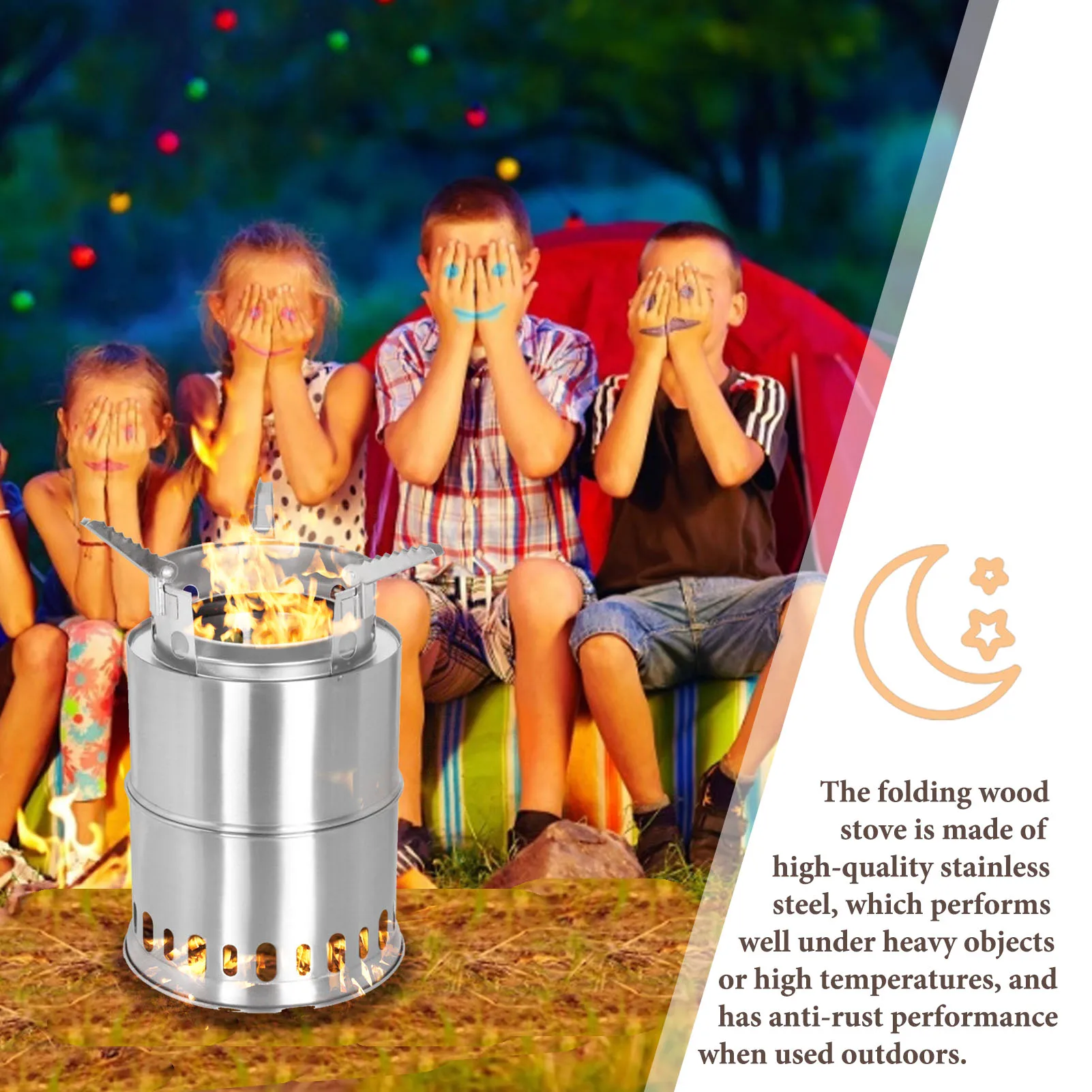 

Folding Camping Stove Compact Mini Burner Stove Detachable Wood Burner Furnace For Outdoor Backpacking Hiking Camping Furnace