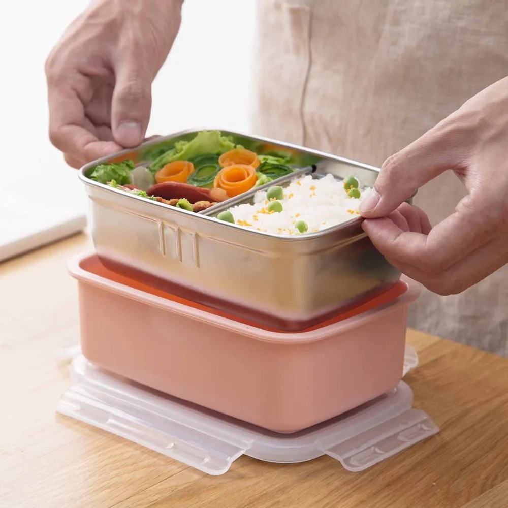 Нержавеющая сталь Инжекция воды изоляция Ланч-бокс 1 слой портативный фруктовый