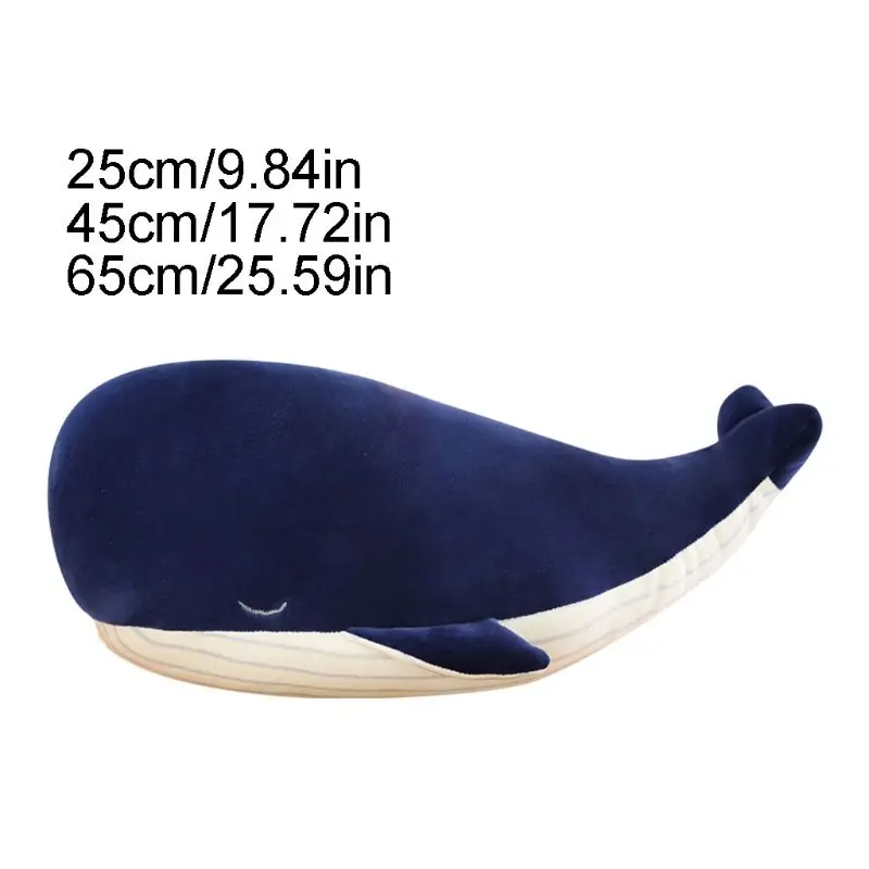 

808E Large Blue Whale Stuffed Animal Giant Hugging Soft Pillow Toy Home Furnishings Sofa Car Cushion Children Birthday Gift