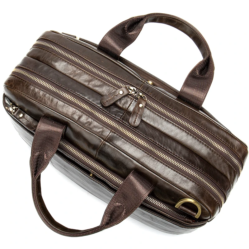 westal mens genuine leather bag office mens briefcase business mens leather bag engraved messenger men handbag for 14laptop free global shipping