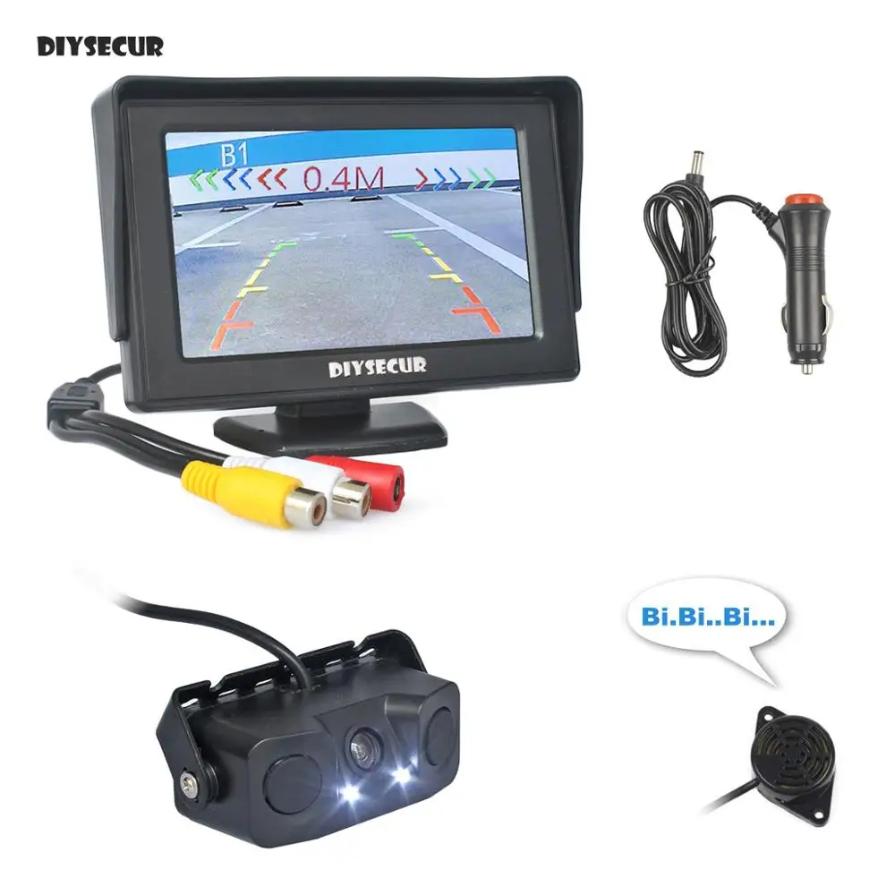 DIYSECUR проводной 4 3 &quotцветной TFT ЖК-монитор автомобиля + Водонепроницаемый