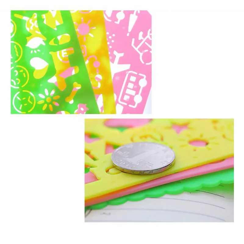 4 шт./лот Детский рисунок сделай сам пластиковые трафареты линейки инструмент для