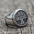 Высокое качество круглые металлические Древо жизни перстень Винтаж классический Для Мужчин's амулет викинга кольцо нордические украшения