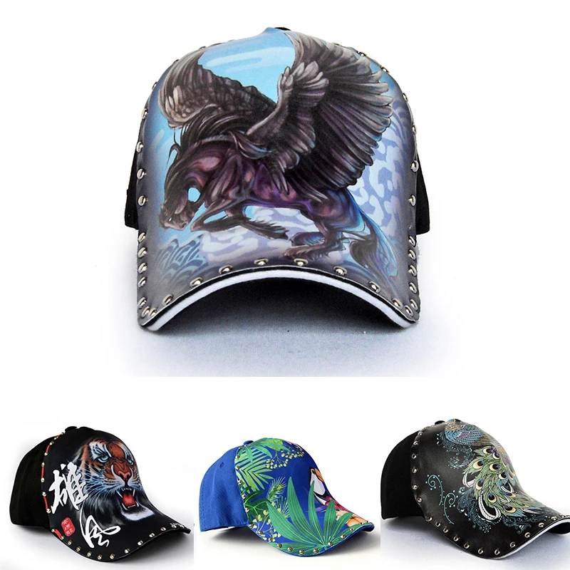 Оригинальная Классическая бейсболка с ручной росписью для мужчин и женщин