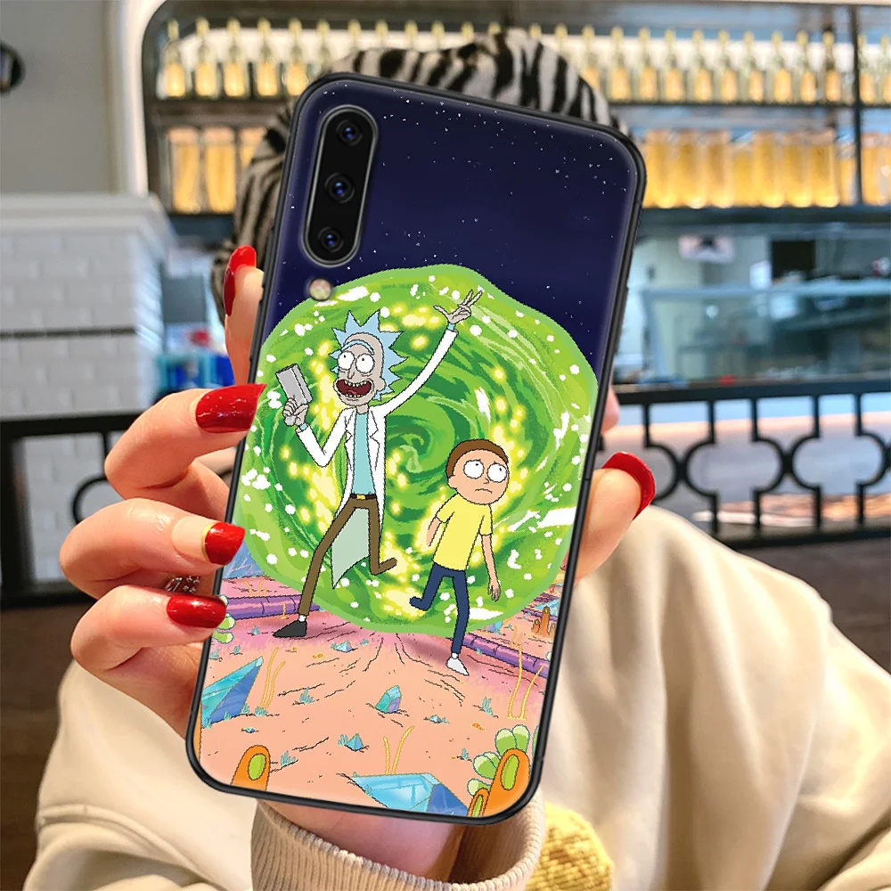 

Ricks Cartoon Mortys Phone case For Samsung Galaxy A 3 5 7 8 10 20 21 30 40 50 51 70 71 E S 2016 2018 4G black silicone prime