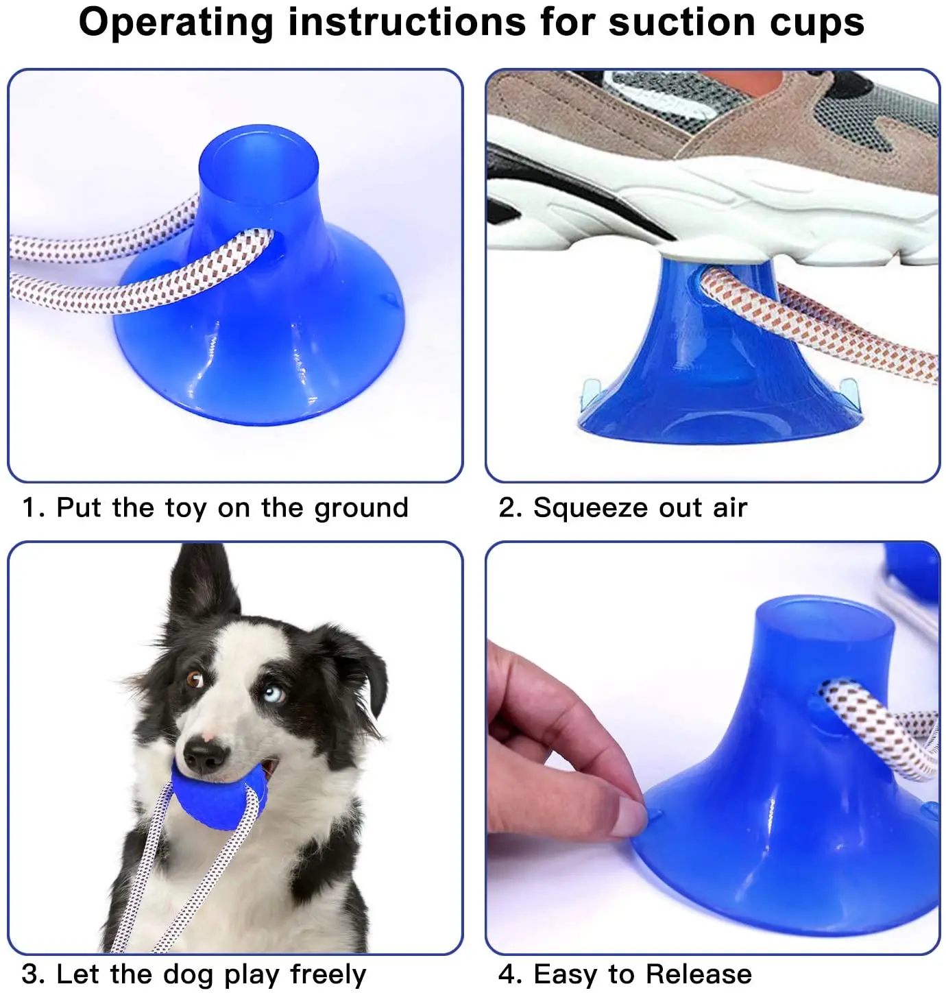 Interactive Suction Cup Dog Chew Toy Self Playing with Elastic Rope Tooth Cleaning Chewing Ball Puppy Supplies | Дом и сад