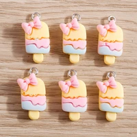 10pcs 1123mm cute resin bowknot popsicle charms for jewelry making drop earrings pendants necklaces diy crafts accessories