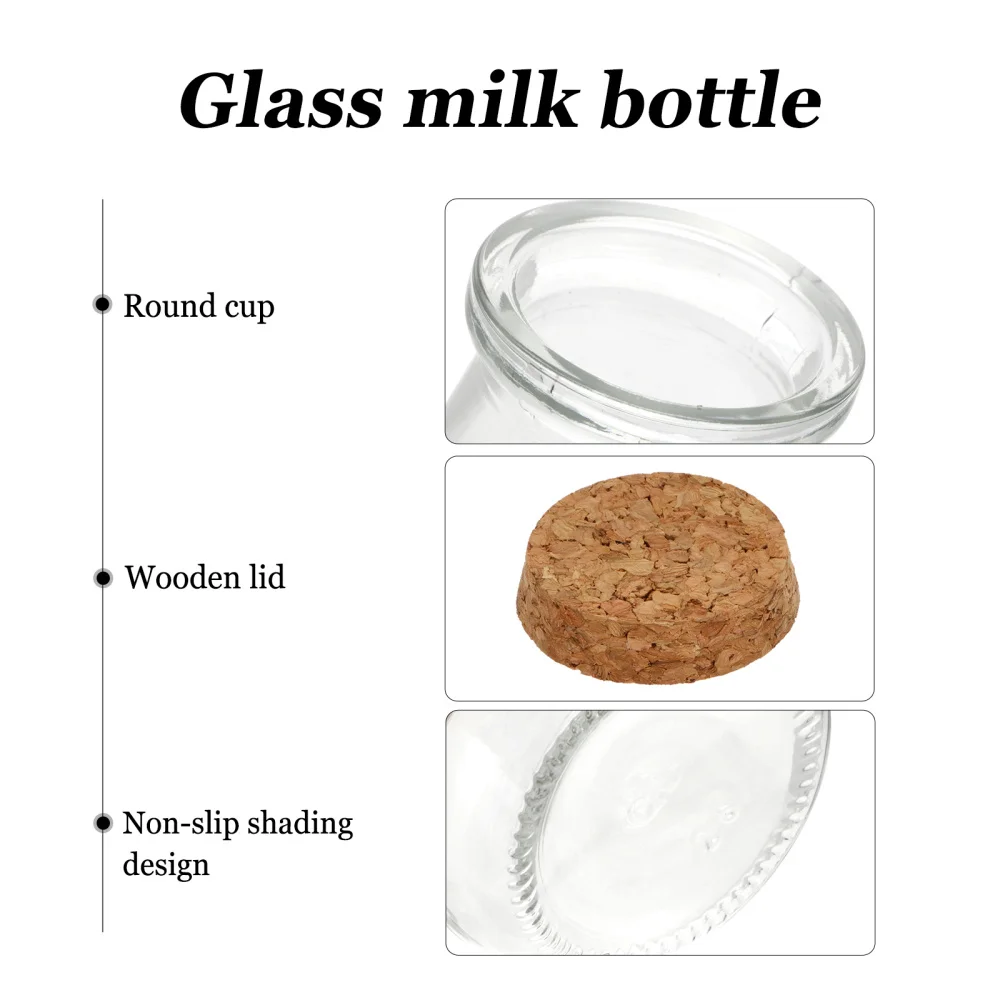 10pcs 100ML Transparent Glass Bottles with Lid Yogurt Sealed | Дом и сад