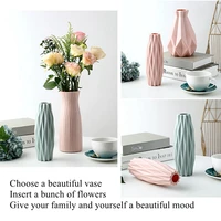 luanqi modern flower vase white pink plastic vase flower pot basket nordic home living room decor ornament flower arrangement