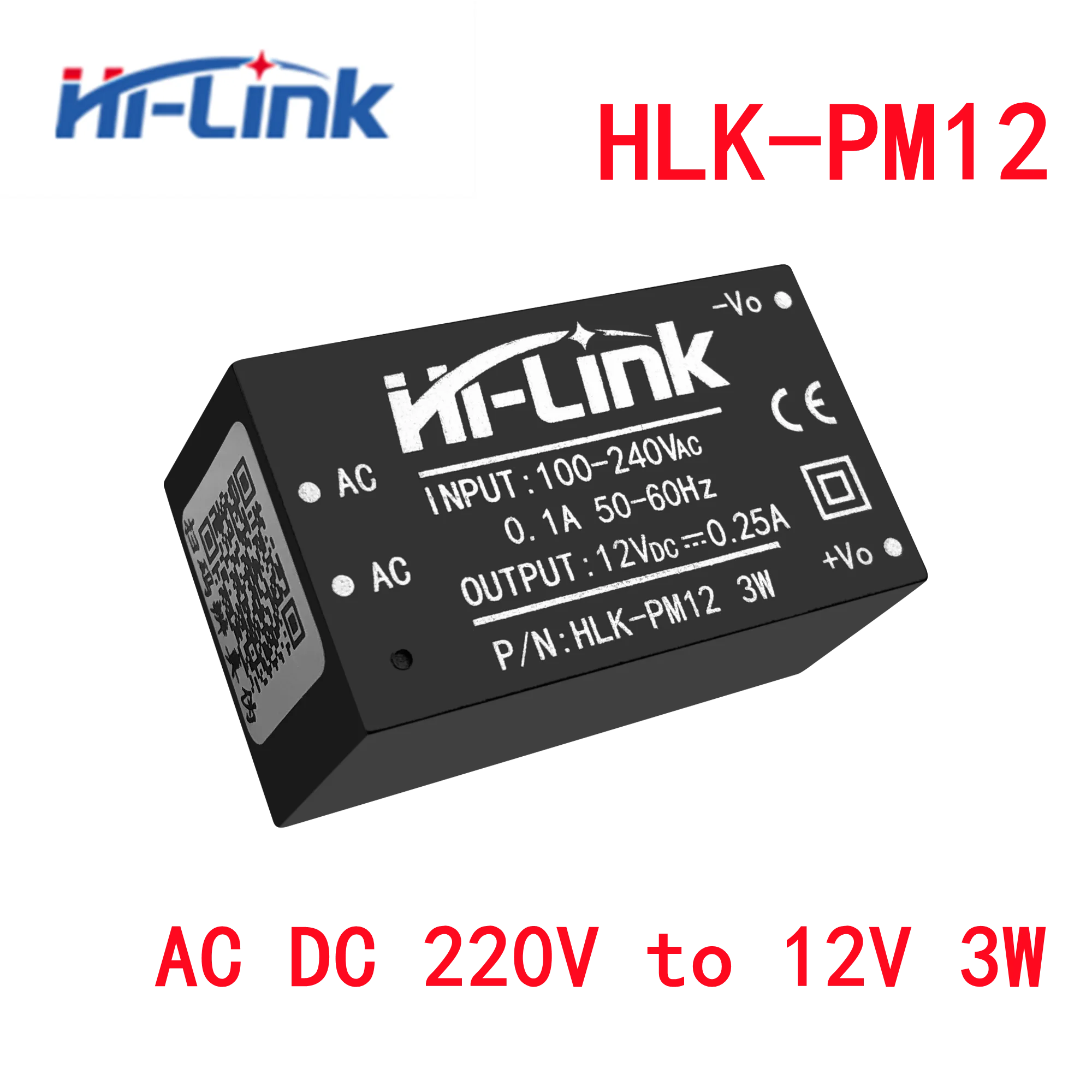 

Free Shipping AC/DC 220V to 12V 3W Power Supply Module Hi-Link Original Power Module HLK-PM12