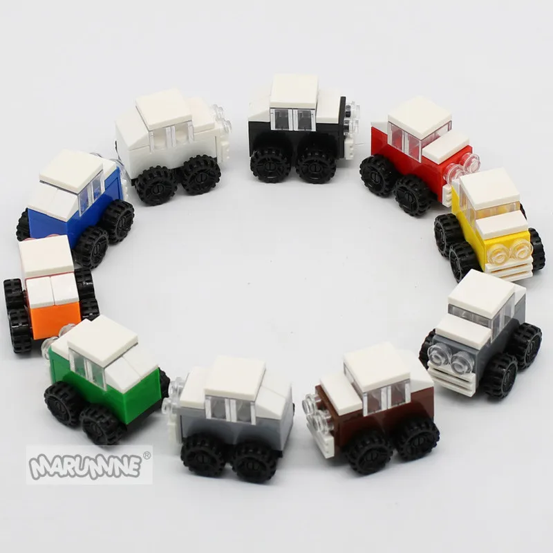 Кубики MOC гоночный автомобиль 10 шт с кольцом для ключей Мини автомобили