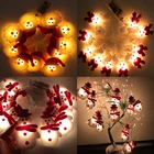 Светодиодная гирлянда с изобрасветодиодный ением снеговика, Санта-Клауса, рождественской елки, светящаяся гирлянда, рождественские украшения для дома, рождественские украшения, рождественские подарки