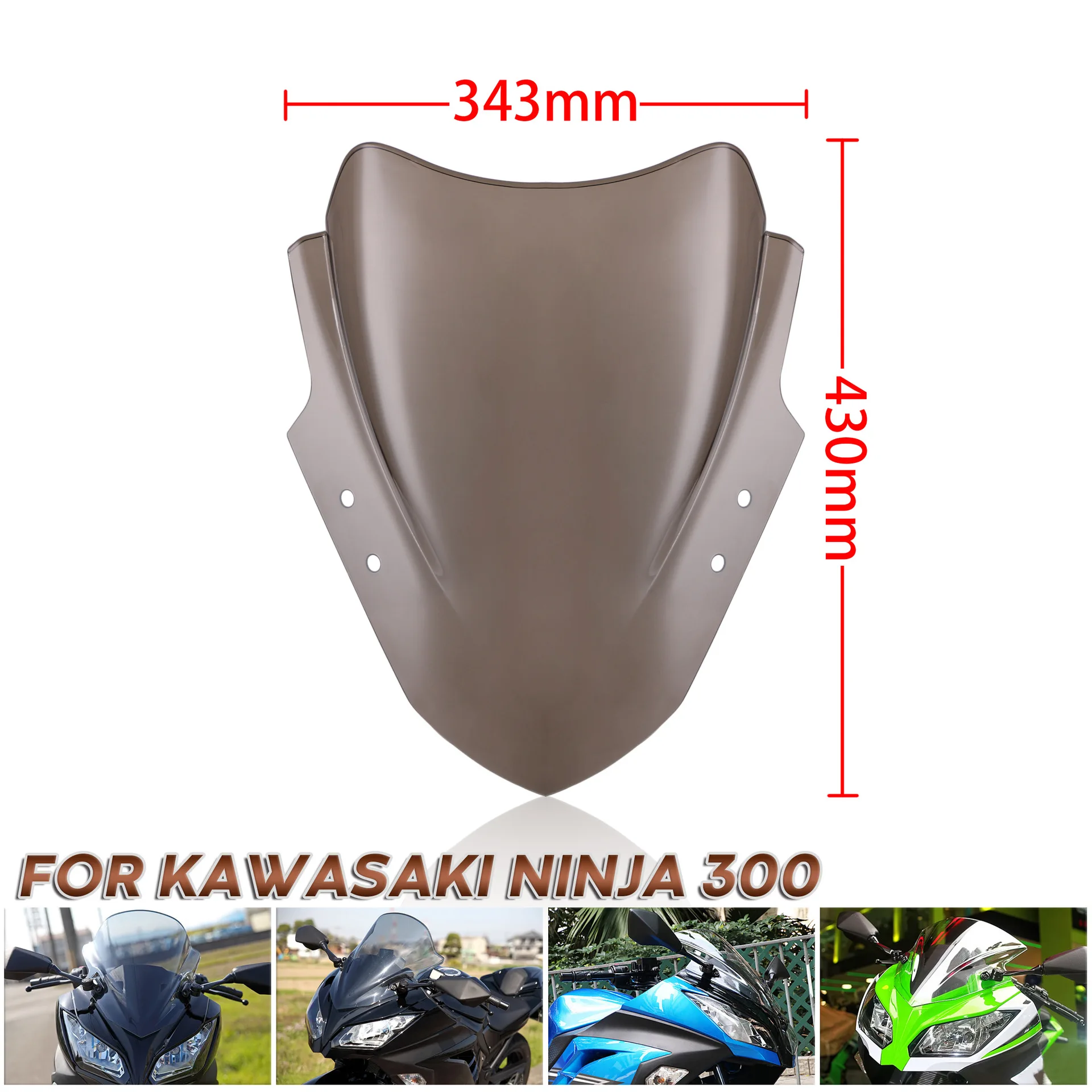 

Motorcycle accessories fairing windshield cover panel rectifier board double bubble for Kawasaki Ninja ex300 ex300r 2013-2016