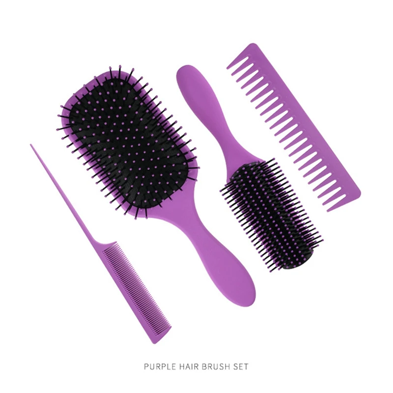 

4Pcs Hair Brushes Hair Comb Pointed Tail Comb Detangling Paddle Brush Great on Wet or Dry Hair