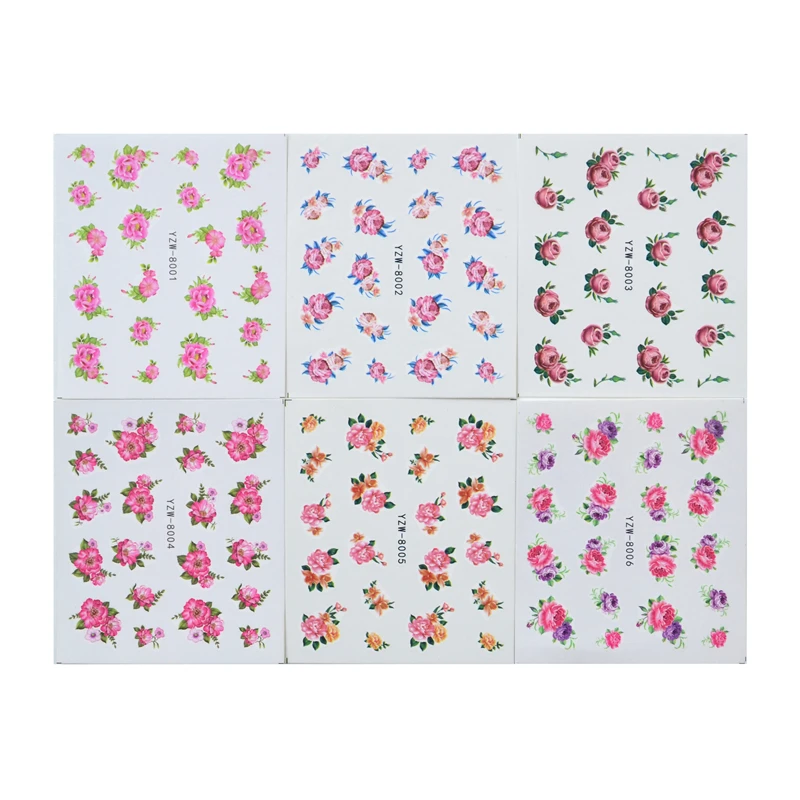 48 намоток Mix DIY настенные наклейки для ногтей переводятся с помощью воды печати