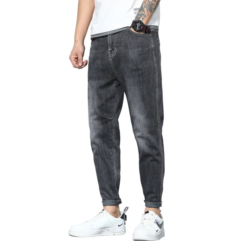 

2021 summer new men's jeans large size loose Harem Pants Plus large size simple thin pants men's pants