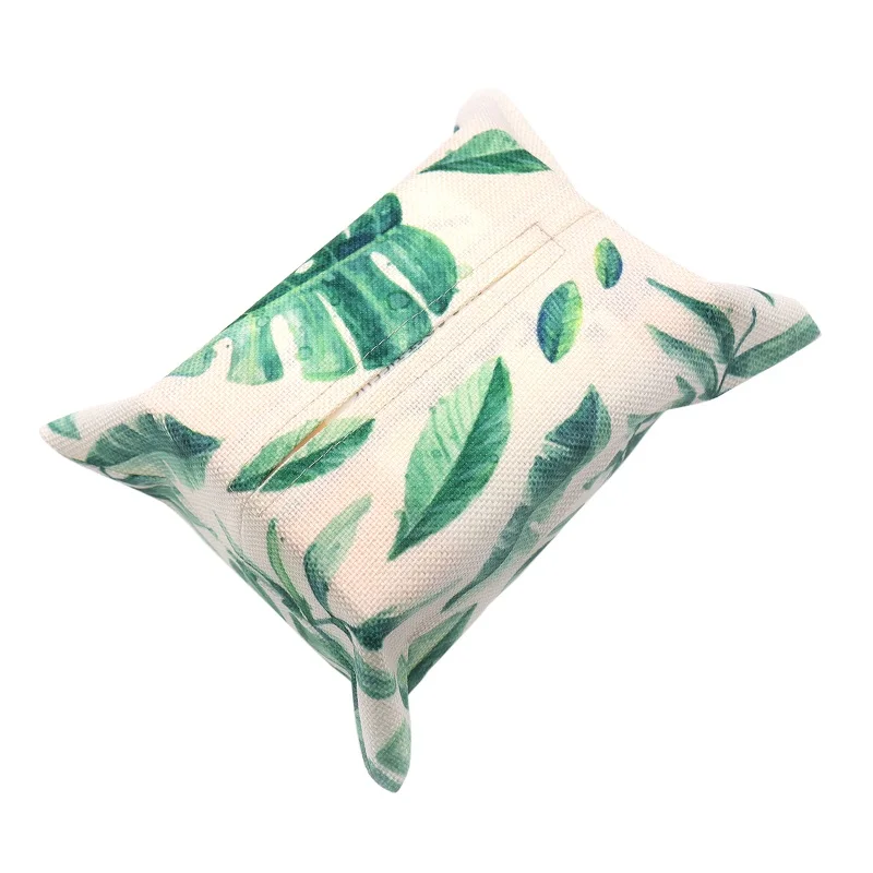 3 Green Leaf Flamingo Tissue Box Cloth Napkin Storage Bag Paper Container For Party Hotel Home Decoration - Цвет: 3
