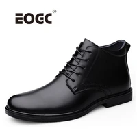 autumnwinter natural leather men boots bussiness outdoor ankle boots shoes lace up handmade plush warm waterproof shoes men