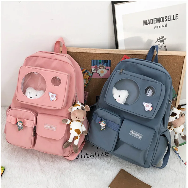 

Schoolbag Girl Student Multifunctional Ins Style High School Lovely College Students High Capacity Itabag Backpack Clear