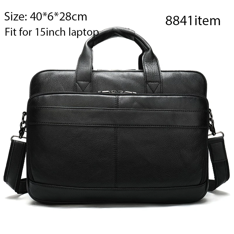 8841black WESTAL, мужской портфель, мужская сумка, натуральная кожа, 15 дюймов, сумка для ноутбука, кожаные мужские портфели для документов, мужские Офисные Сумки для мужчин - Цвет: 8841black