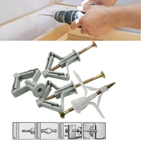 100pcs plastic anchors kit with self drilling screw curtain gypsum board hollow wall pipe plug expansion anchor bolt accessories