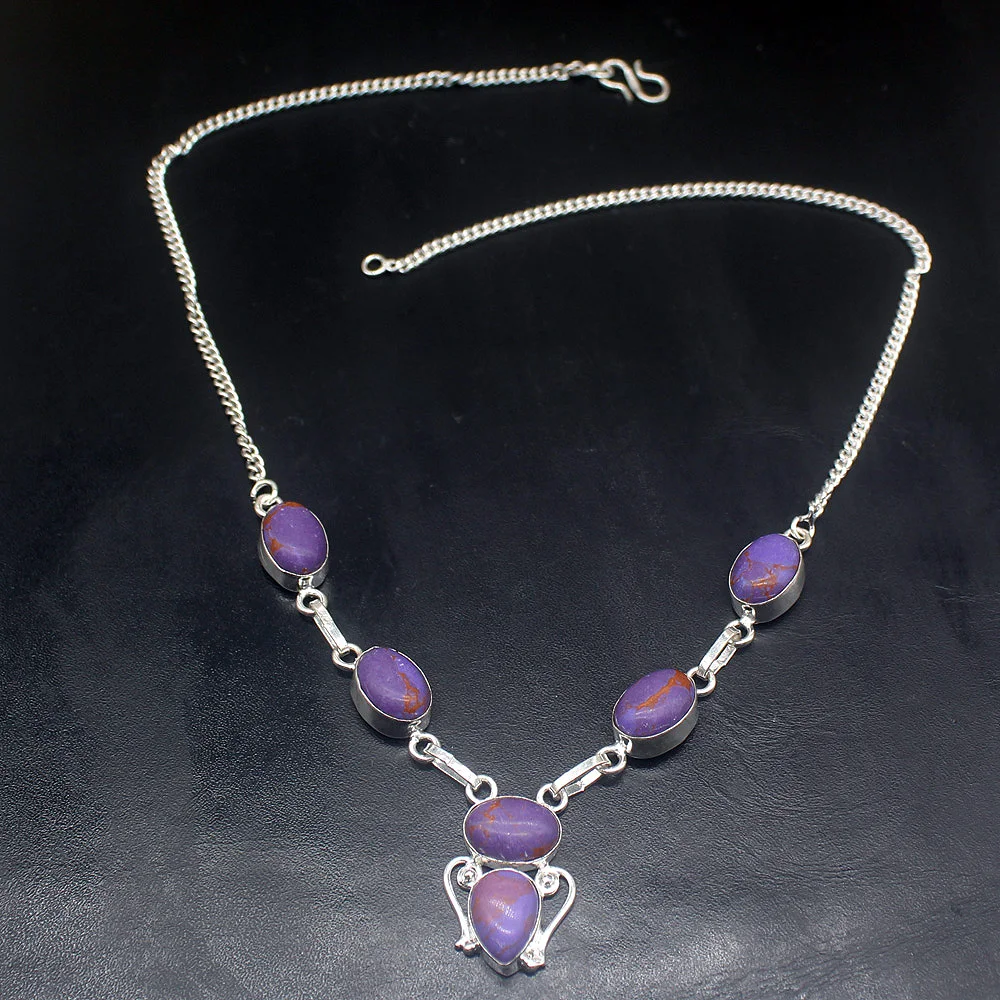 Gemstonefactory Jewelry Big Promotion 925 Silver Purple Sea Sediment Lovely Women Ladies Gifts Chain Necklace 48cm 202101567