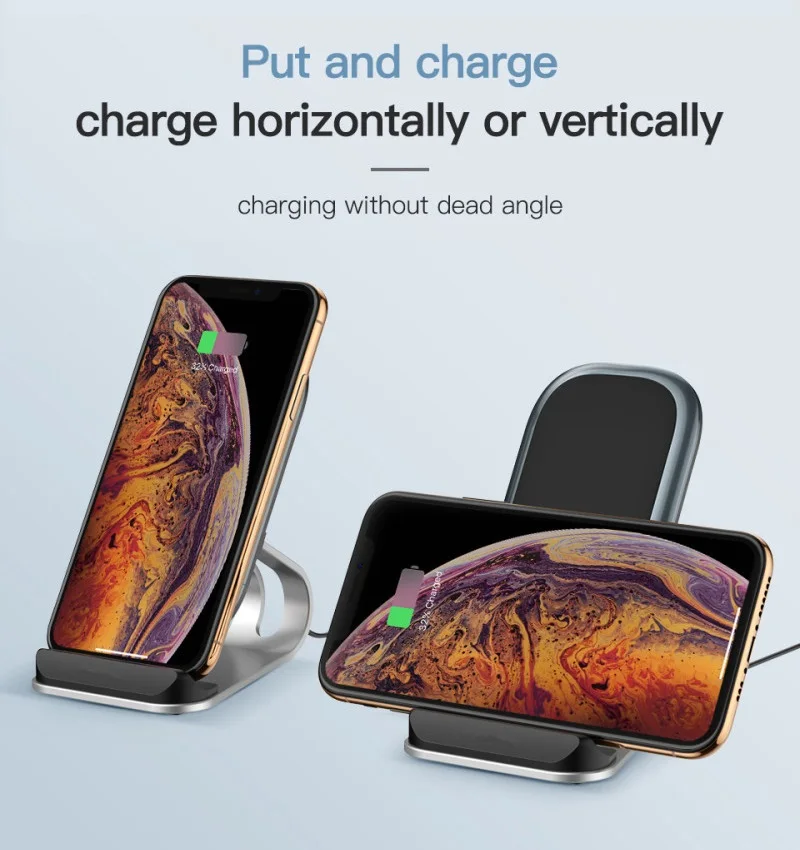 

10W Qi Wireless Charger Holder For iPhone 12 Mini 11 Pro MAX Fast Charging Dock Station Phone Charger For Huawei Samsung Xiaomi