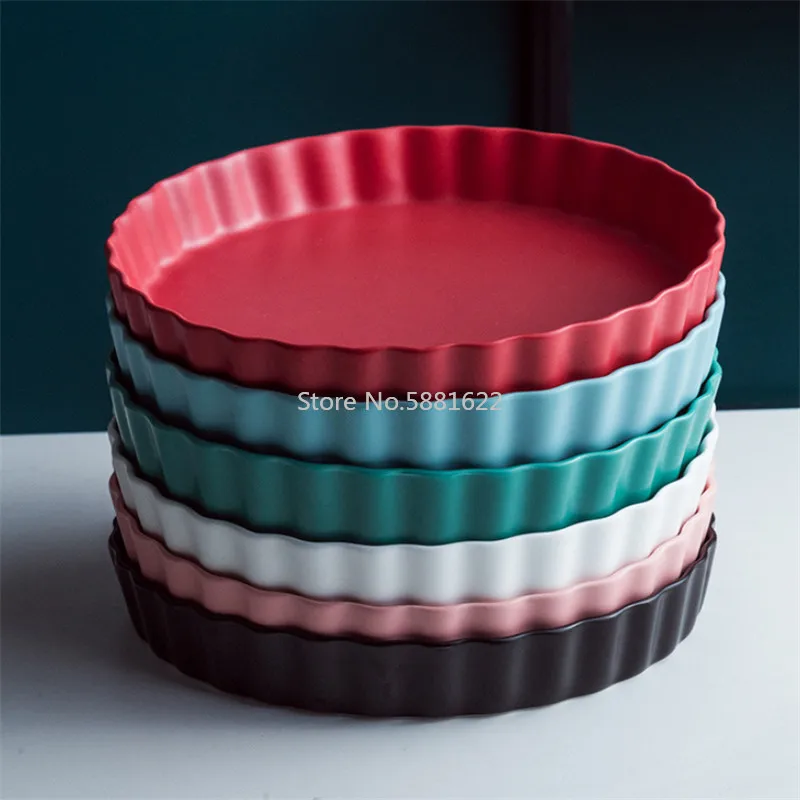 Круглый керамический десерт в скандинавском стиле 10 дюймов тарелка для торта