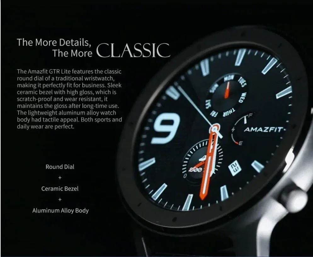 global version gift box package amazfit gtr 47mm smart watch 5atm waterproof smartwatch long battery life for android ios phone free global shipping