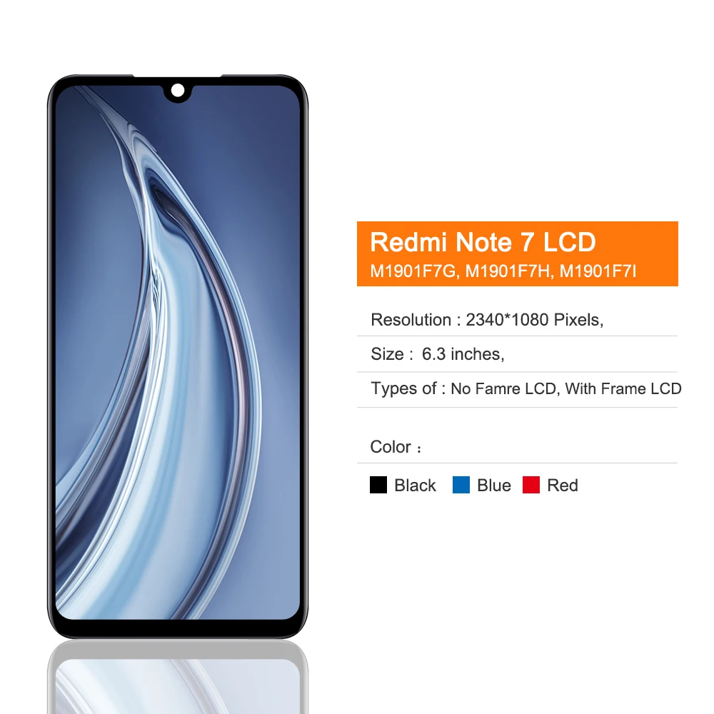 ЖК-дисплей 6 3 дюйма для Xiaomi Redmi Note 7 с сенсорным экраном и дигитайзером в сборе