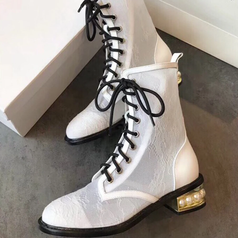 Женские ботинки осенние на шнуровке Новая модная женская обувь ботильоны с