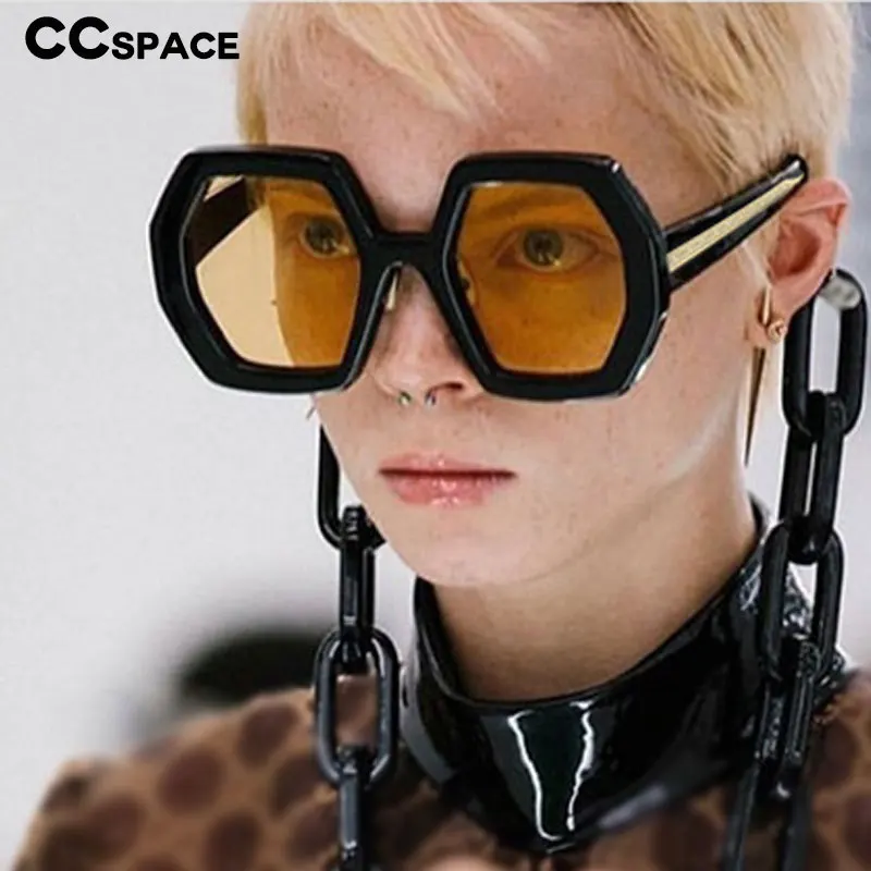 Солнцезащитные очки унисекс многоугольные со встроенными металлическими