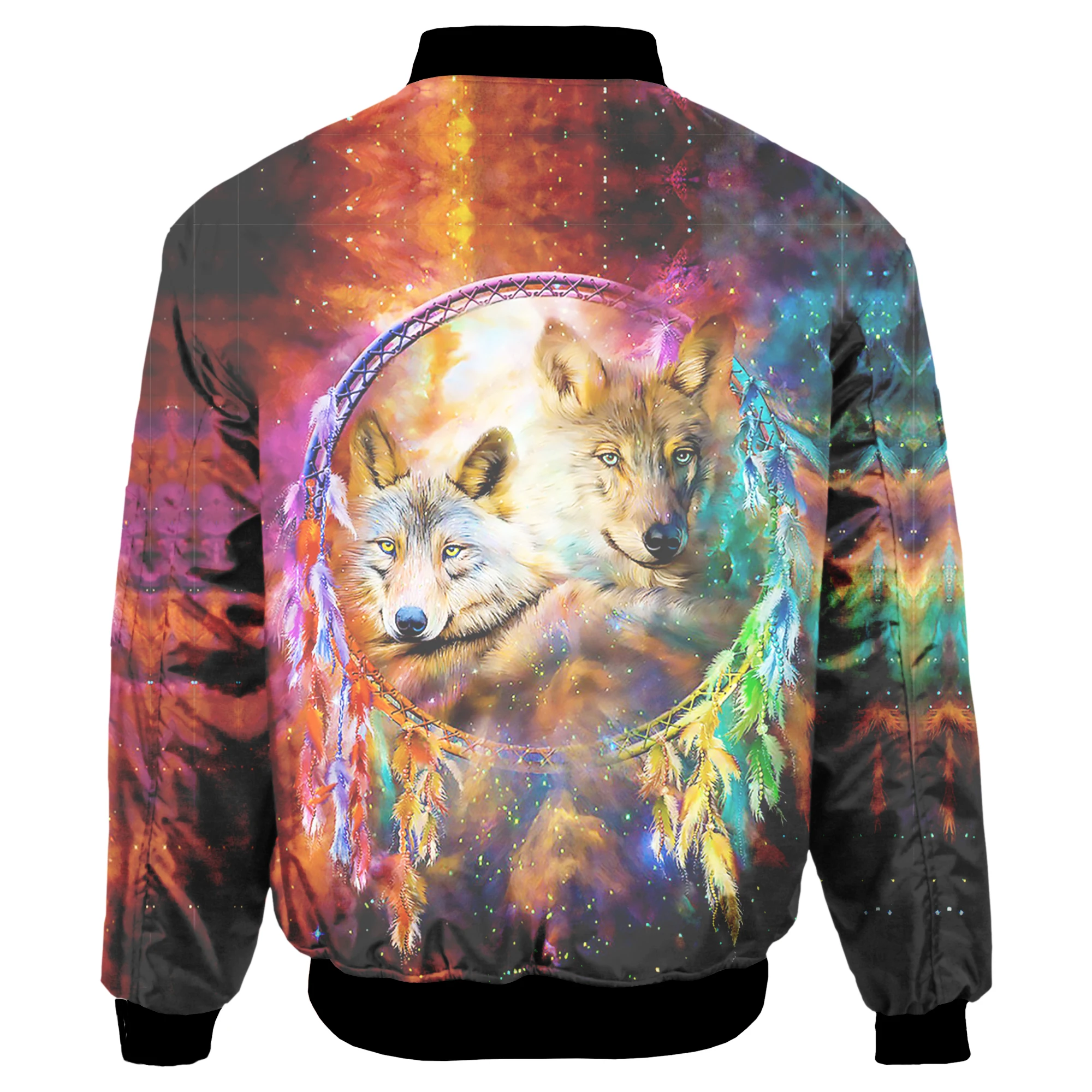 Новейшая куртка волк и Ловец снов объемная аниме пилот на молнии ветрозащитное