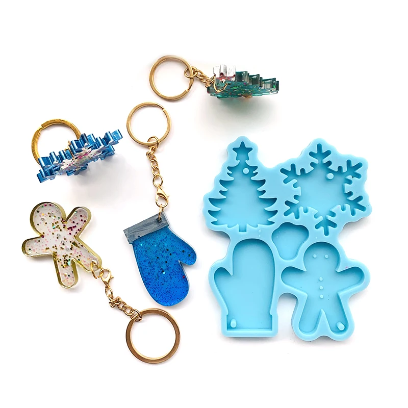 

Рождественская серия, сделай сам, Искусственная елка, снеговик, силиконовая форма для сережек, брелоки