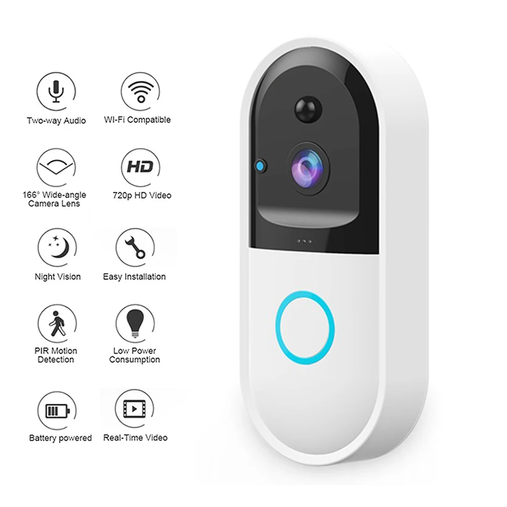 Smart Video Intercom WI-FI Door Phone Bell WIFI Doorbell Camera For Apartments Wireless Security Night Vision | Безопасность и
