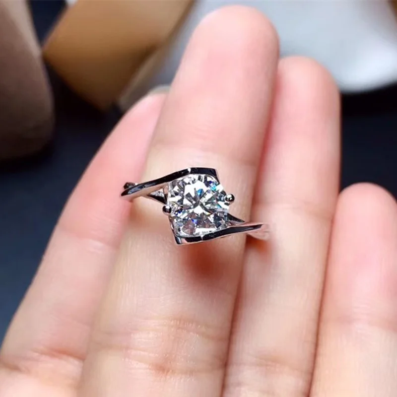 Женское серебряное кольцо с муассанитом сердцем 1 карат 6 5 мм из серебра 925 пробы |