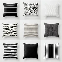 nordic stripes geometric cushions cover double sided black white grey polyester pillowcase sofa car home decorative pillow case
