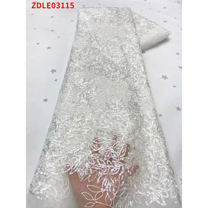 

Цветочный стиль африканская французская кружевная ткань элегантная нигерийская Тюль фотоплатье 5 ярдов/лот ZDLE03115