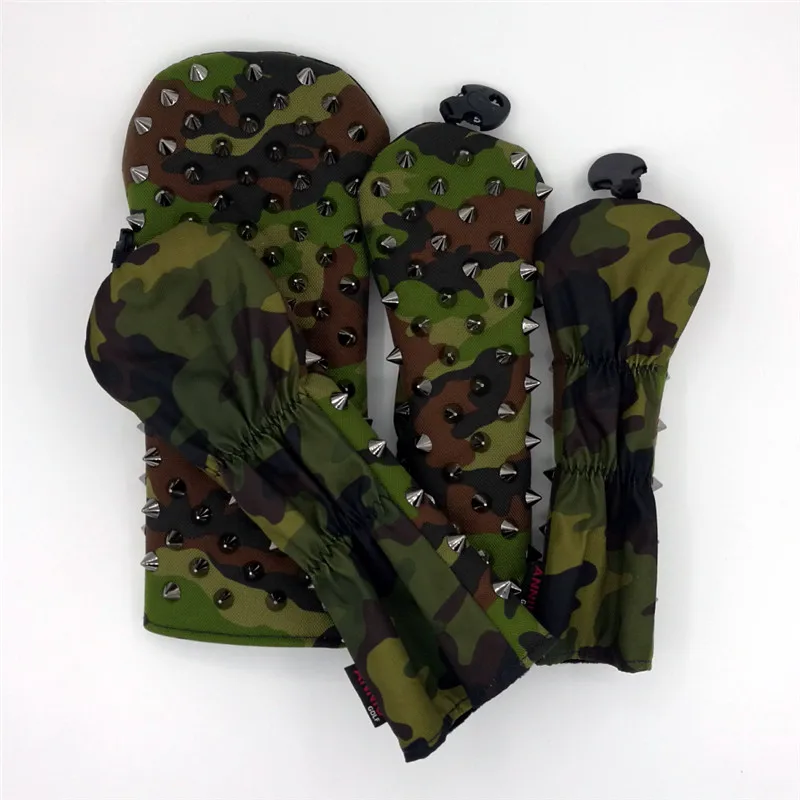 Чехлы для гольфа премиум-класса [черные заклепки] Камуфляжный цвет водителя