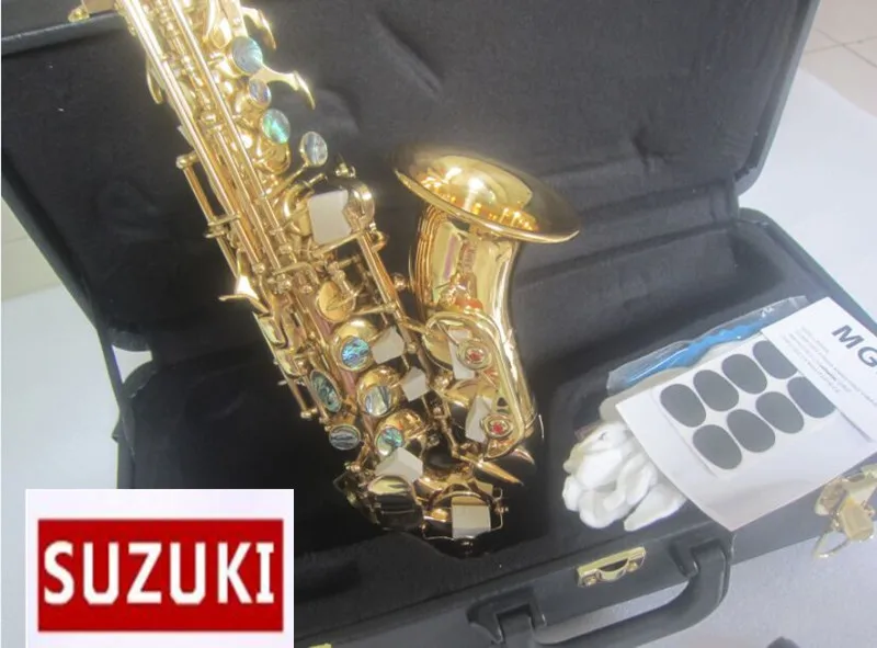 

Curved Soprano Saxophone Japan Suzuki High-Quality Musical Instrument Professional Playing Electrophoresis GolSax Free Shipping