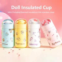stainless steel cartoon thermos vacuum flask 280ml cute coffee tea milk cup children water bottle portable insulated thermos