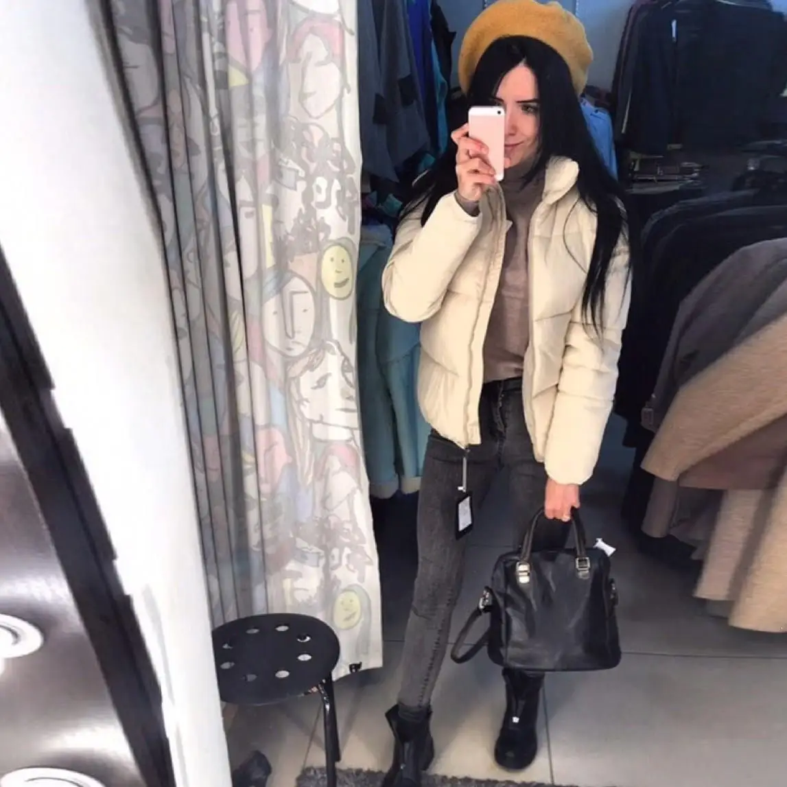 Винтажная куртка парка пальто Теплая стеганая уличная мягкая женская с