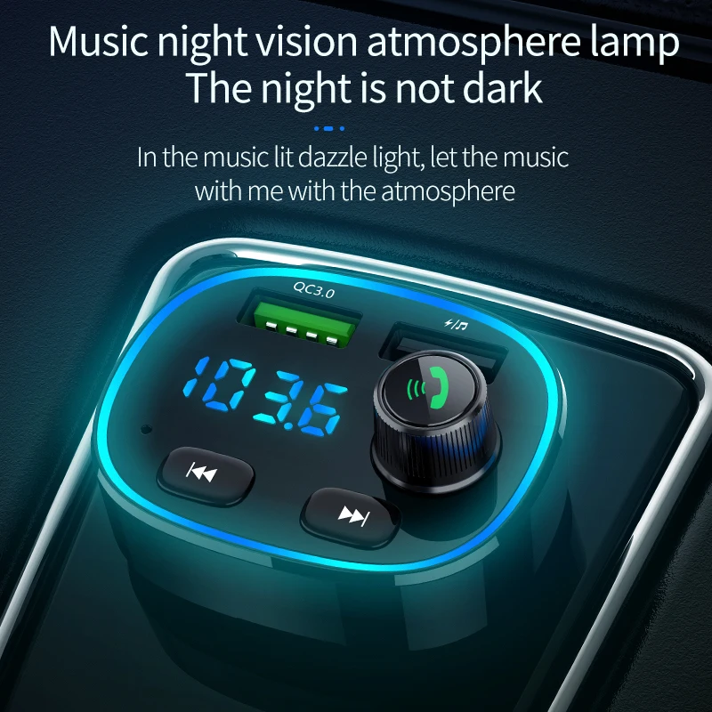 YIBEIAK FM передатчик модулятор Bluetooth 5 0 hands free автомобильный комплект аудио mp3 плеер