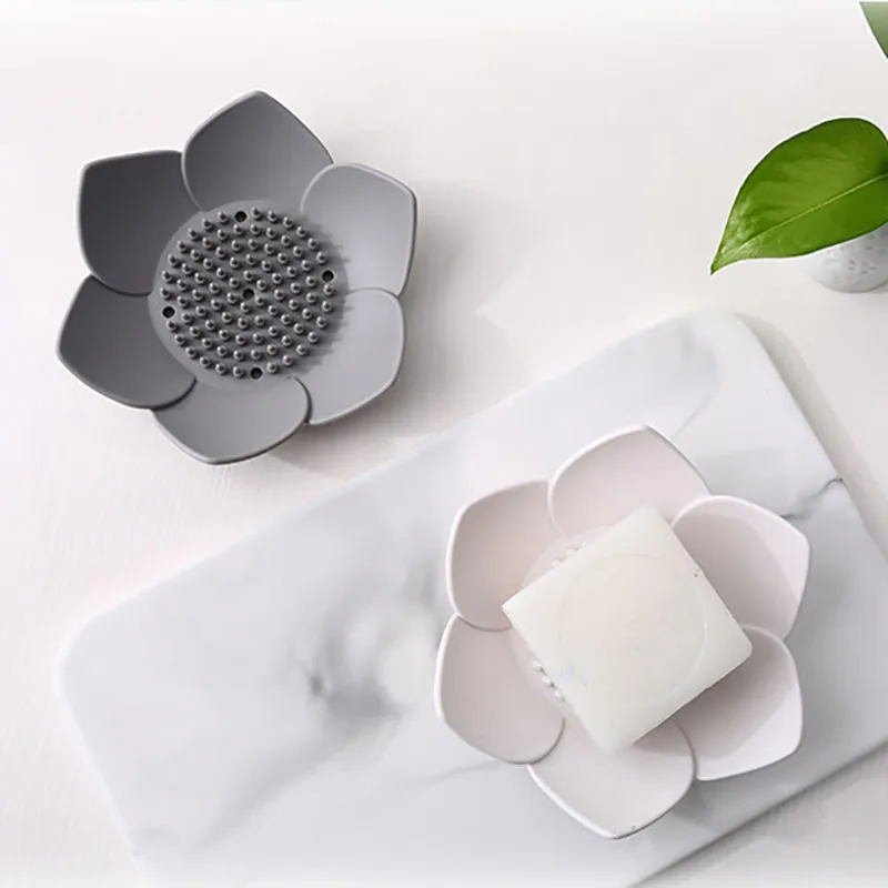 Силиконовый кухонный лоток для слива мыла в форме лотоса гибкий силиконовый