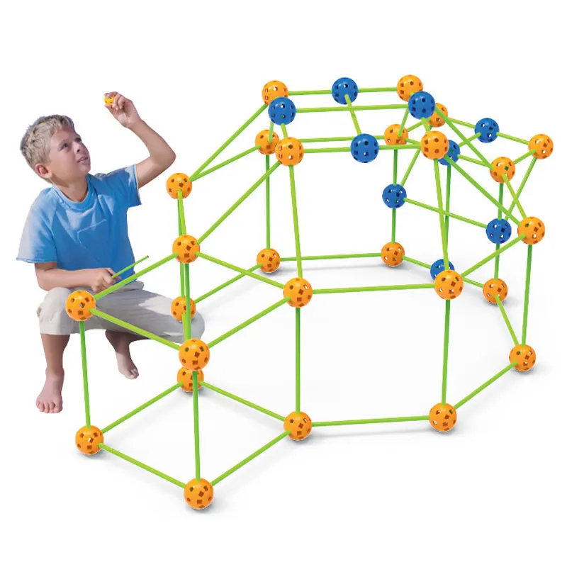 

TianTa Kids Toy Tents Set Fort Building Construction Tunnels Tent Kit DIY 3D Building Castles Assemble Toys Play House Children